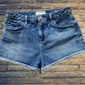 PacSun High Rise Rough Hem Jean Shorts